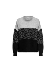 Only Pull femme léopard gris