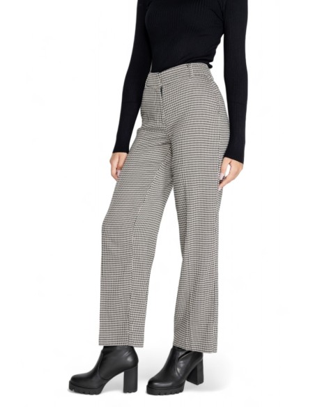 Only Pantalon femme carreaux noir