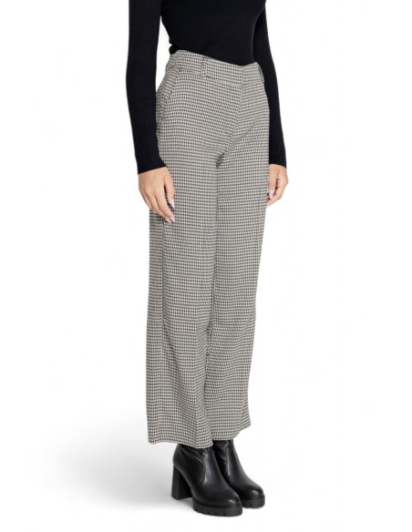 Only Pantalon femme carreaux noir