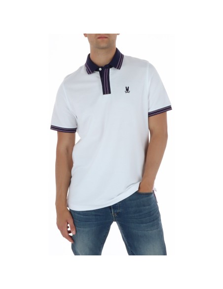 Psycho Bunny Polo homme blanc coton