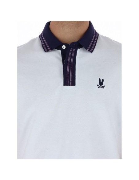 Psycho Bunny Polo homme blanc coton