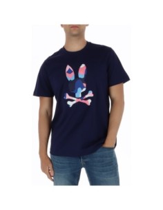 Psycho Bunny T-shirt homme bleu imprimé