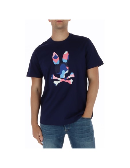 Psycho Bunny T-shirt homme bleu imprimé