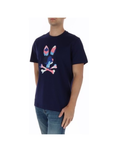 Psycho Bunny T-shirt homme bleu imprimé
