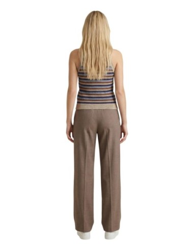 Artigli Gilet femme beige rayé