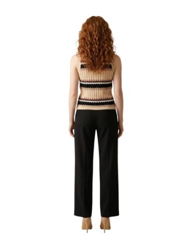 Artigli Top femme beige rayé