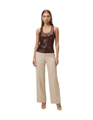 Artigli Top femme marron pailleté