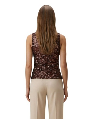 Artigli Top femme marron pailleté