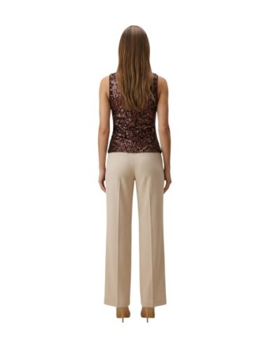 Artigli Top femme marron pailleté