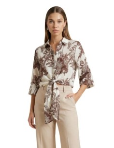 Artigli Chemise femme imprimée beige