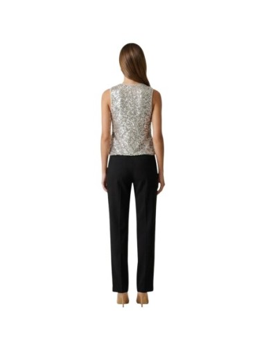 Artigli Top femme beige pailleté