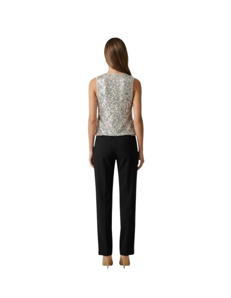 Artigli Top femme beige pailleté
