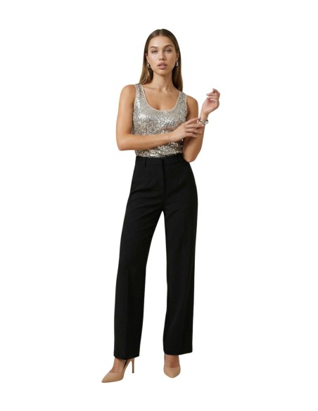 Artigli Top femme beige pailleté
