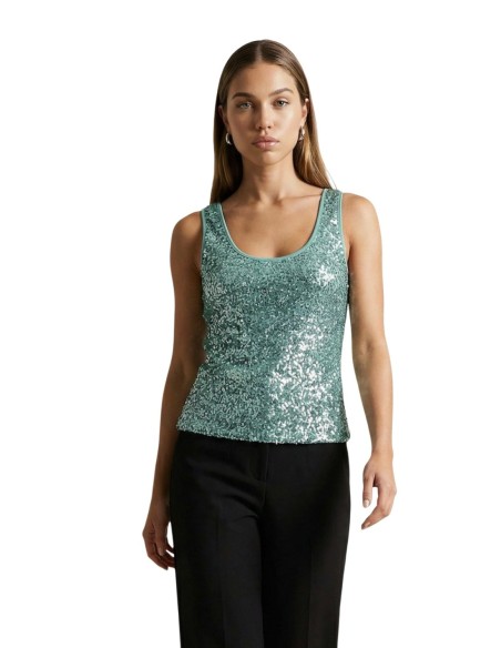 Artigli Top femme vert pailleté