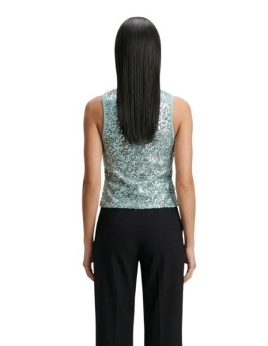 Artigli Top femme vert pailleté