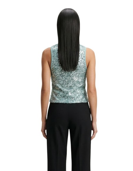Artigli Top femme vert pailleté