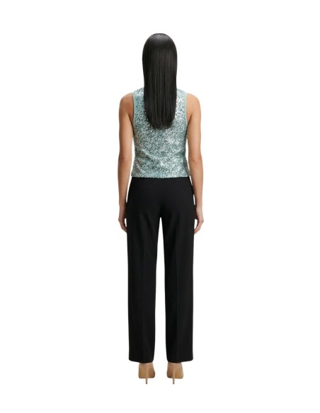 Artigli Top femme vert pailleté
