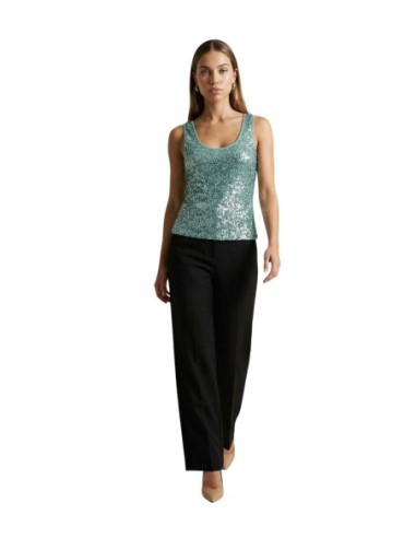 Artigli Top femme vert pailleté