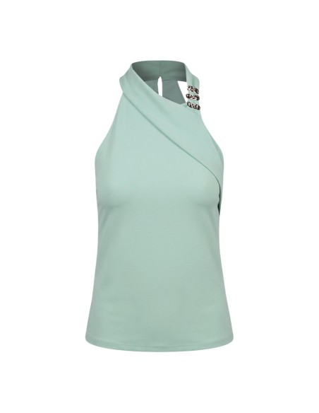 Artigli Top femme vert col montant