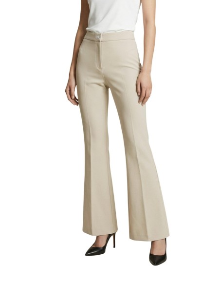 Artigli Pantalon femme beige stretch