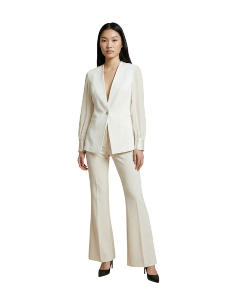 Artigli Pantalon femme beige stretch