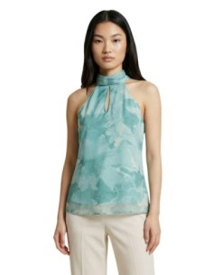 Artigli Top femme vert col montant