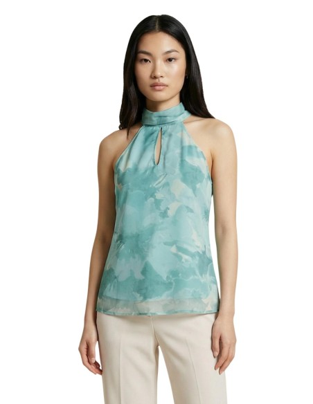 Artigli Top femme vert col montant