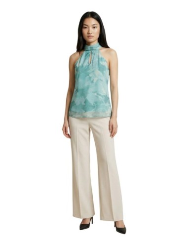 Artigli Top femme vert col montant