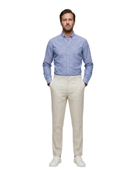 Borghese Pantalon homme blanc lin