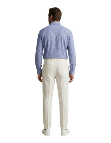 Borghese Pantalon homme blanc lin