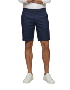 Borghese Bermuda homme bleu lin