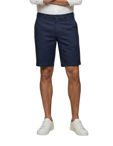 Borghese Bermuda homme bleu lin
