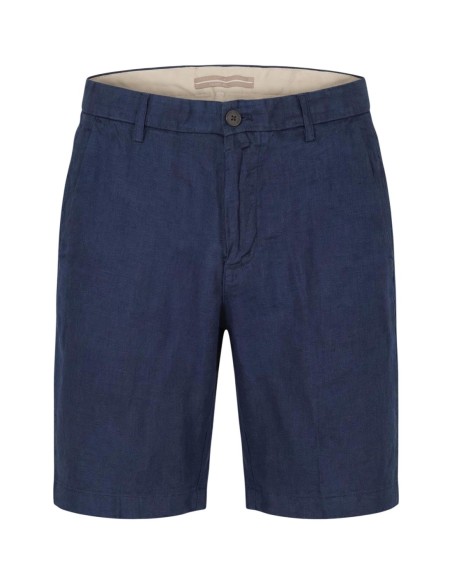 Borghese Bermuda homme bleu lin