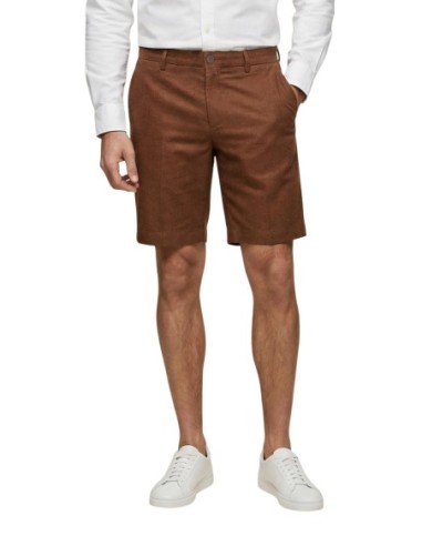 Borghese Bermuda homme marron lin