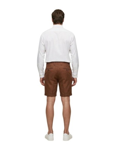 Borghese Bermuda homme marron lin