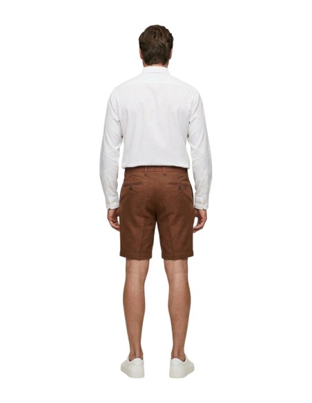 Borghese Bermuda homme marron lin