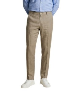 Borghese Pantalon homme camel lin