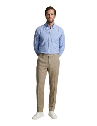 Borghese Pantalon homme camel lin