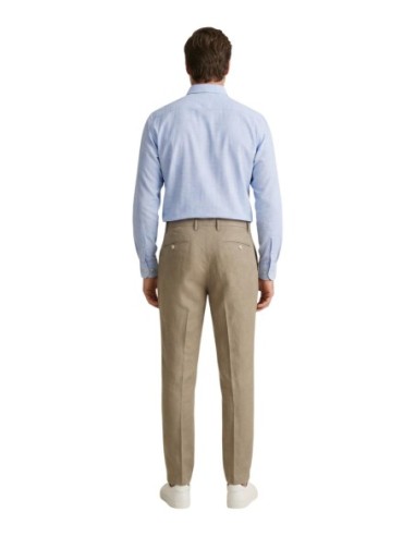 Borghese Pantalon homme camel lin