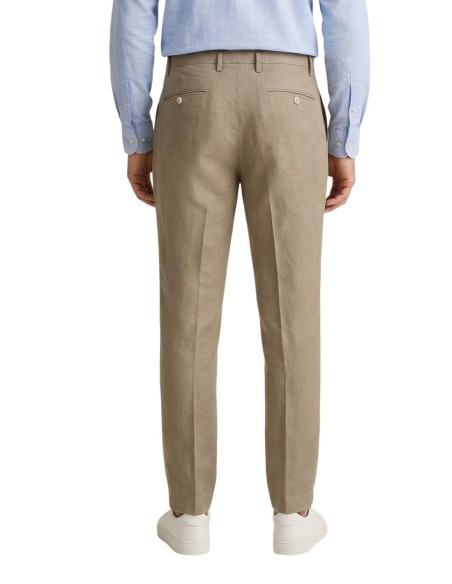 Borghese Pantalon homme camel lin