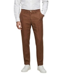 Borghese Pantalon homme marron lin