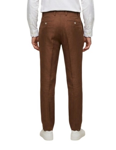Borghese Pantalon homme marron lin