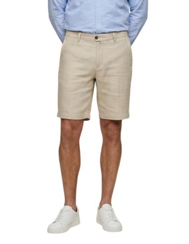 Borghese Bermuda homme beige lin