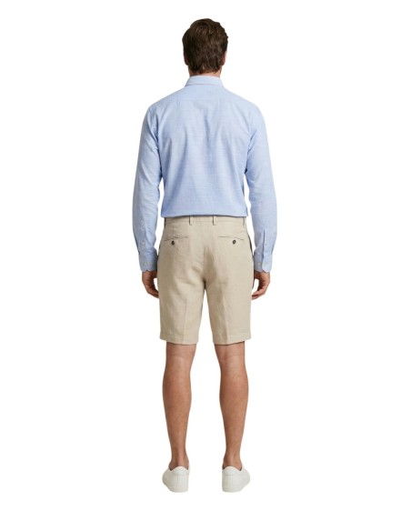 Borghese Bermuda homme beige lin