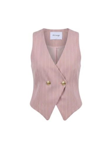 Artigli Gilet femme rose rayé