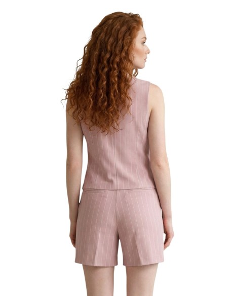 Artigli Gilet femme rose rayé