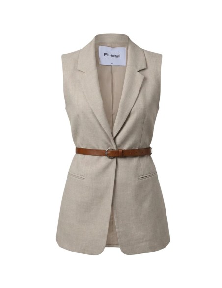 Artigli Gilet femme beige