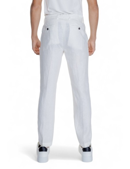 Borghese Pantalon homme blanc lin