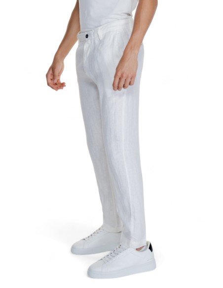 Borghese Pantalon homme blanc lin