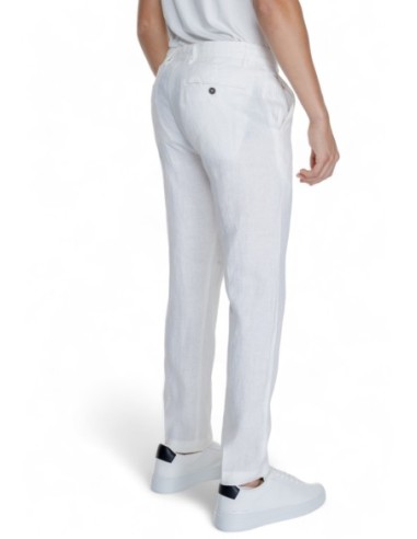 Borghese Pantalon homme blanc lin